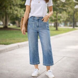Kensie The Kaya High Rise Wide Leg Cropped Jeans size 29